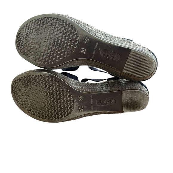 Rieker Pacific Blue Fanni Wedge Sandals with Edgy Cut-Out Design SZ 8.5 EU 39 - Picture 9 of 11